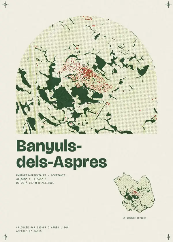 Affiche de Banyuls-dels-Aspres, calculée par 123-fr d'après l'IGN