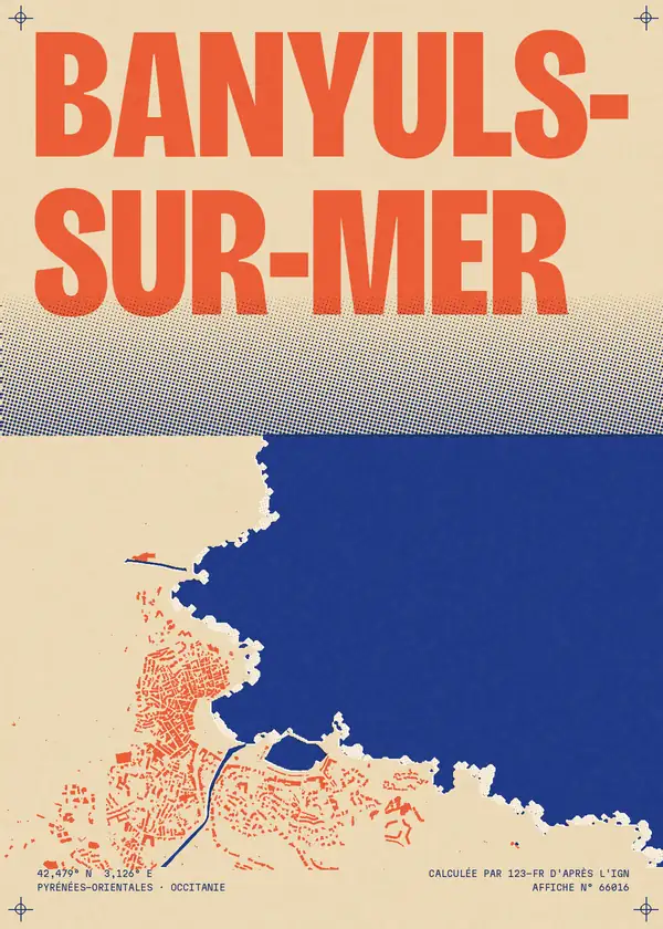 Affiche de Banyuls-sur-Mer, calculée par 123-fr d'après l'IGN