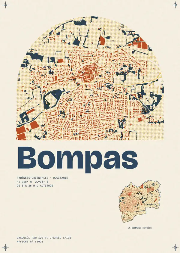 Affiche de Bompas, calculée par 123-fr d'après l'IGN