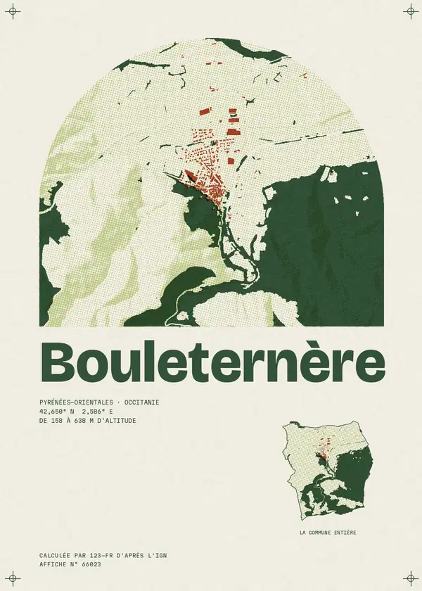 Affiche de Bouleternère, calculée par 123-fr d'après l'IGN