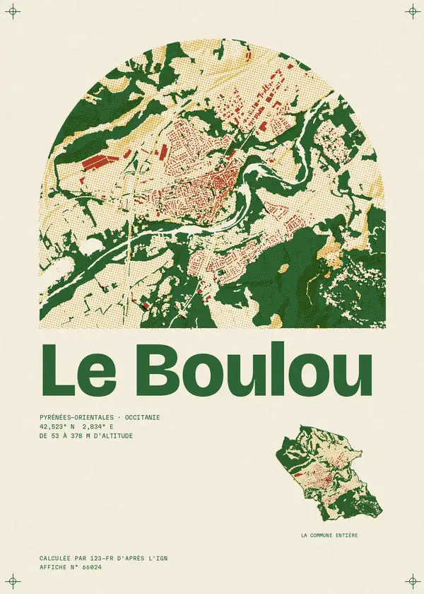 Affiche de Le Boulou, calculée par 123-fr d'après l'IGN