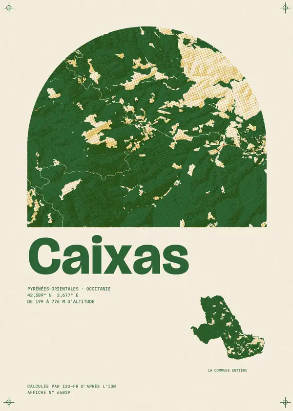 Affiche de Caixas, calculée par 123-fr d'après l'IGN