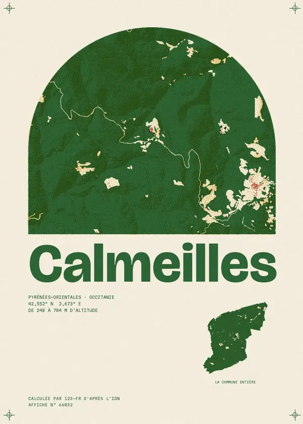 Affiche de Calmeilles, calculée par 123-fr d'après l'IGN
