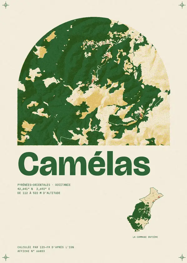 Affiche de Camélas, calculée par 123-fr d'après l'IGN