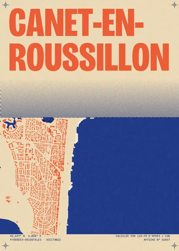 Affiche de Canet-en-Roussillon, calculée par 123-fr d'après l'IGN