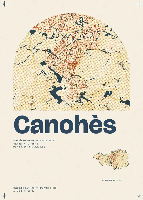 Affiche de Canohès, calculée par 123-fr d'après l'IGN
