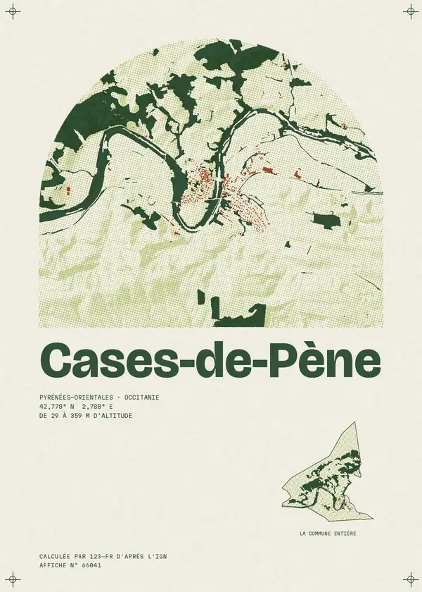 Affiche de Cases-de-Pène, calculée par 123-fr d'après l'IGN