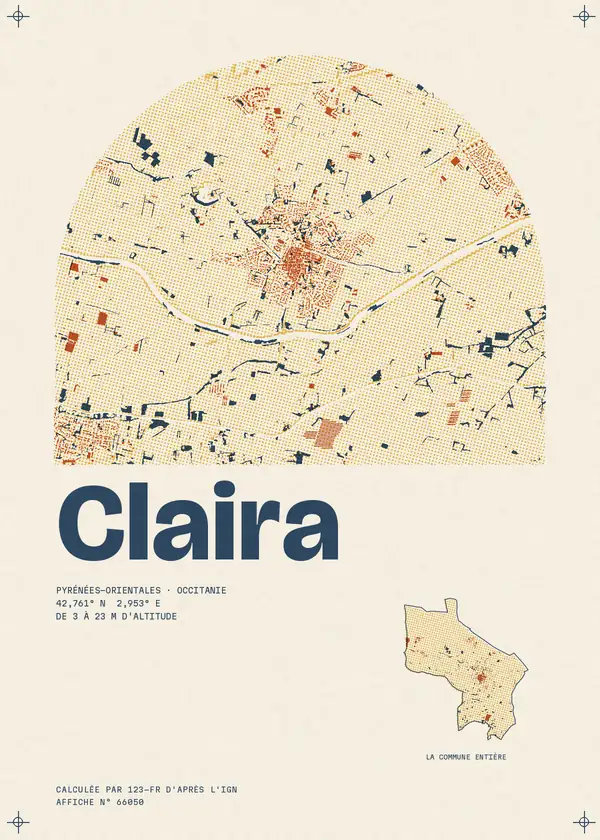 Affiche de Claira, calculée par 123-fr d'après l'IGN