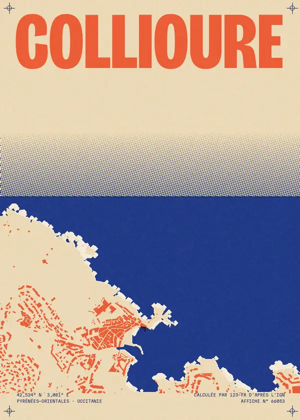 Affiche de Collioure, calculée par 123-fr d'après l'IGN