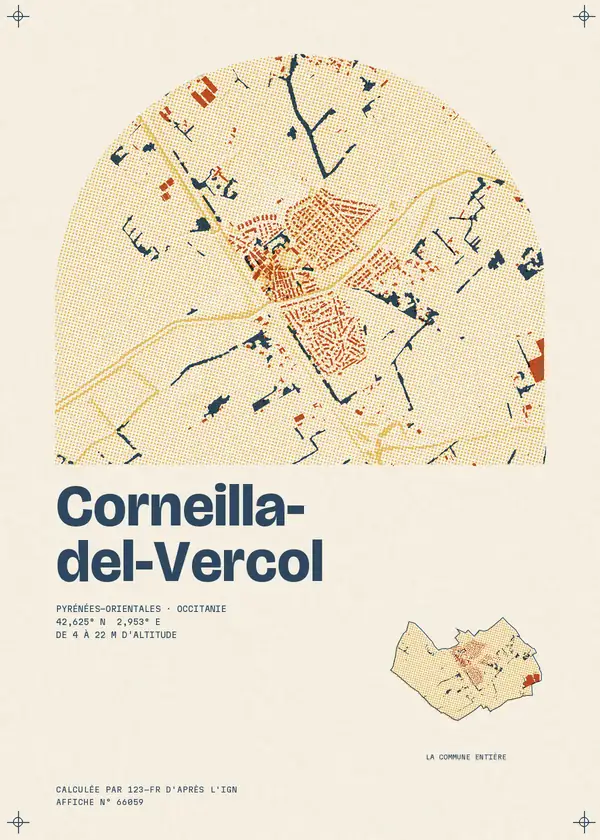 Affiche de Corneilla-del-Vercol, calculée par 123-fr d'après l'IGN