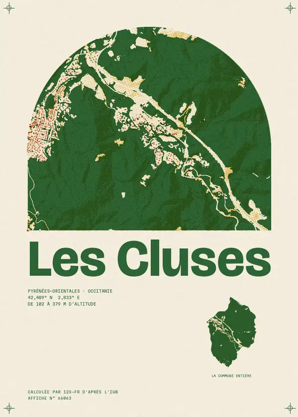 Affiche de Les Cluses, calculée par 123-fr d'après l'IGN