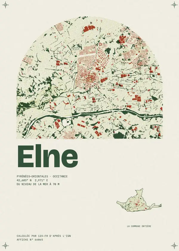 Affiche de Elne, calculée par 123-fr d'après l'IGN