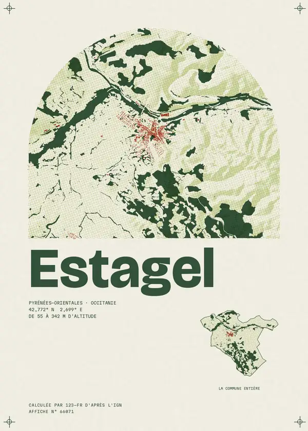Affiche de Estagel, calculée par 123-fr d'après l'IGN