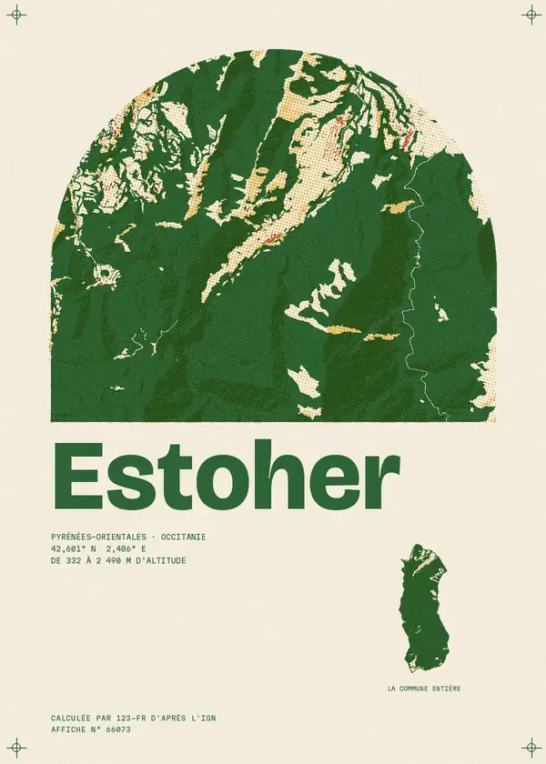 Affiche de Estoher, calculée par 123-fr d'après l'IGN