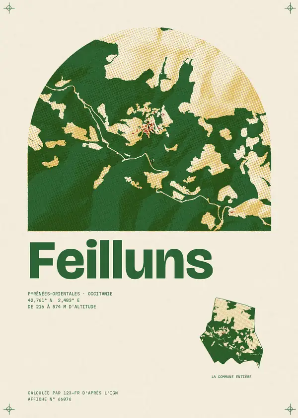 Affiche de Feilluns, calculée par 123-fr d'après l'IGN