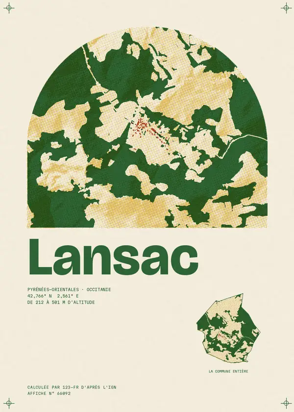 Affiche de Lansac, calculée par 123-fr d'après l'IGN