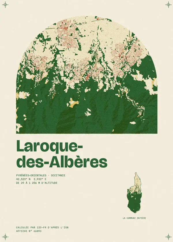 Affiche de Laroque-des-Albères, calculée par 123-fr d'après l'IGN