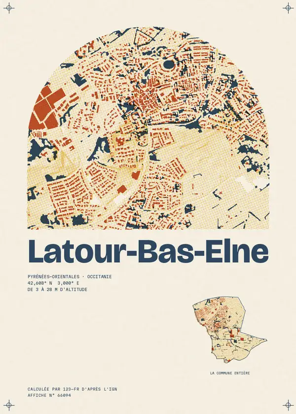 Affiche de Latour-Bas-Elne, calculée par 123-fr d'après l'IGN