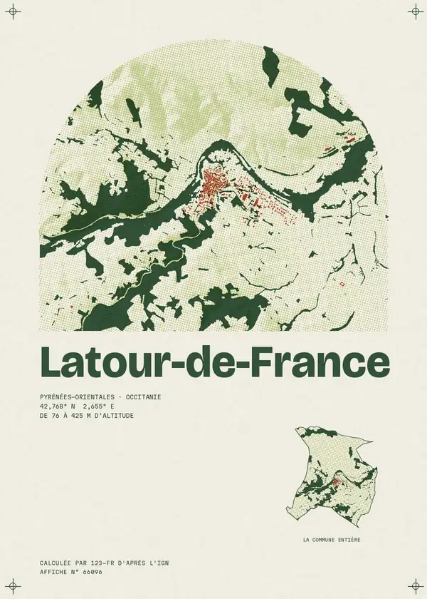 Affiche de Latour-de-France, calculée par 123-fr d'après l'IGN