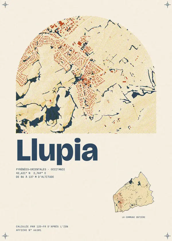 Affiche de Llupia, calculée par 123-fr d'après l'IGN