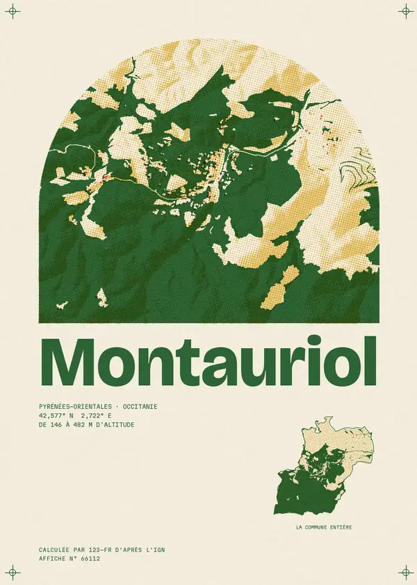 Affiche de Montauriol, calculée par 123-fr d'après l'IGN