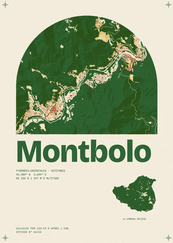 Affiche de Montbolo, calculée par 123-fr d'après l'IGN
