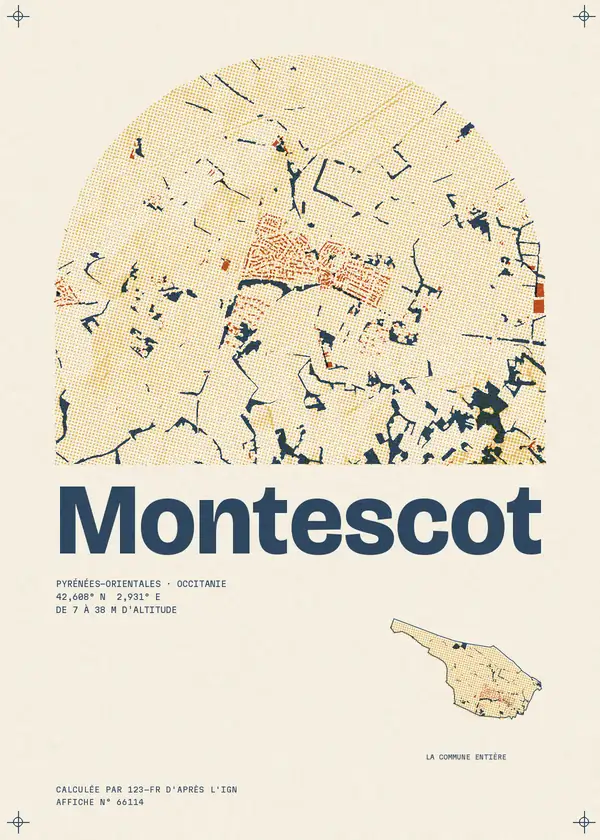 Affiche de Montescot, calculée par 123-fr d'après l'IGN
