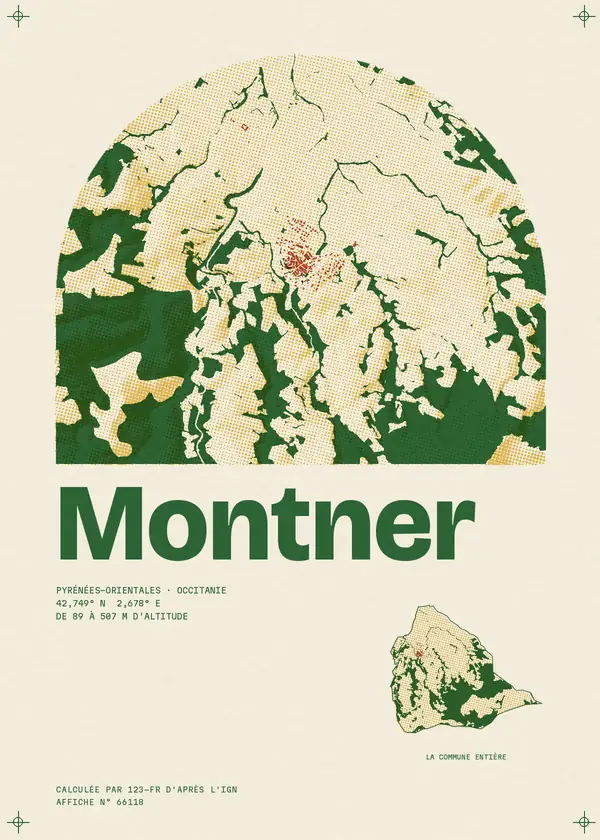 Affiche de Montner, calculée par 123-fr d'après l'IGN