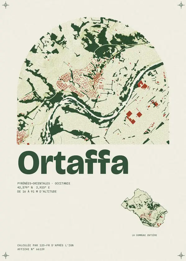 Affiche de Ortaffa, calculée par 123-fr d'après l'IGN