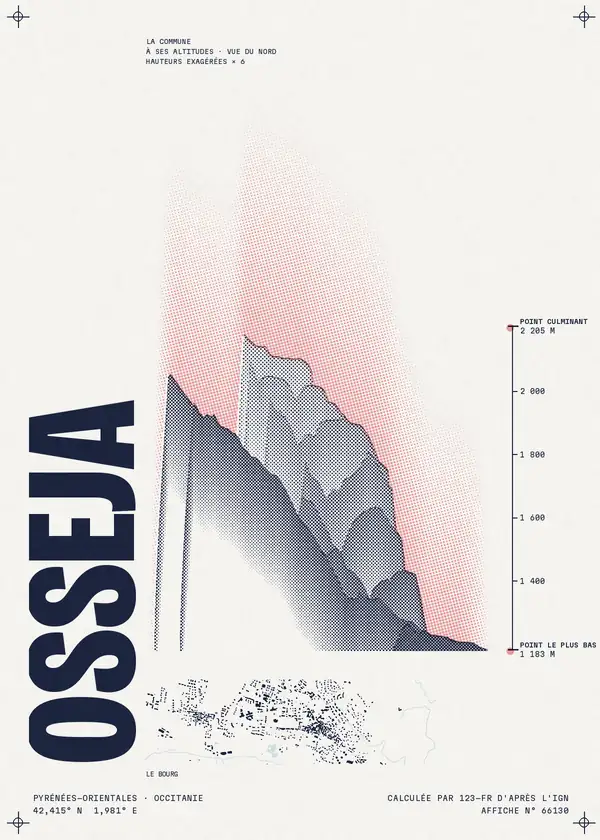 Affiche de Osséja, calculée par 123-fr d'après l'IGN