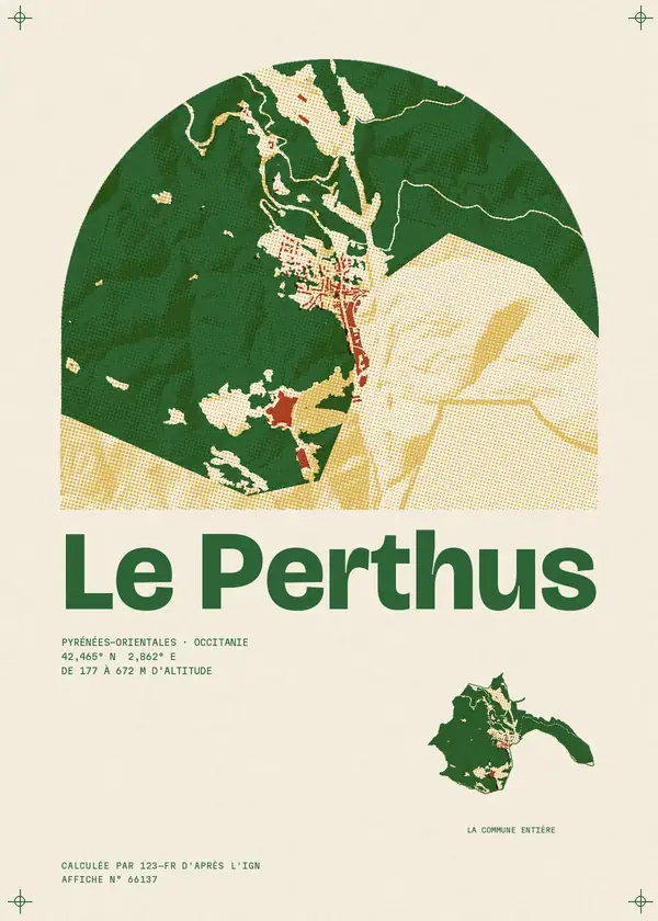 Affiche de Le Perthus, calculée par 123-fr d'après l'IGN