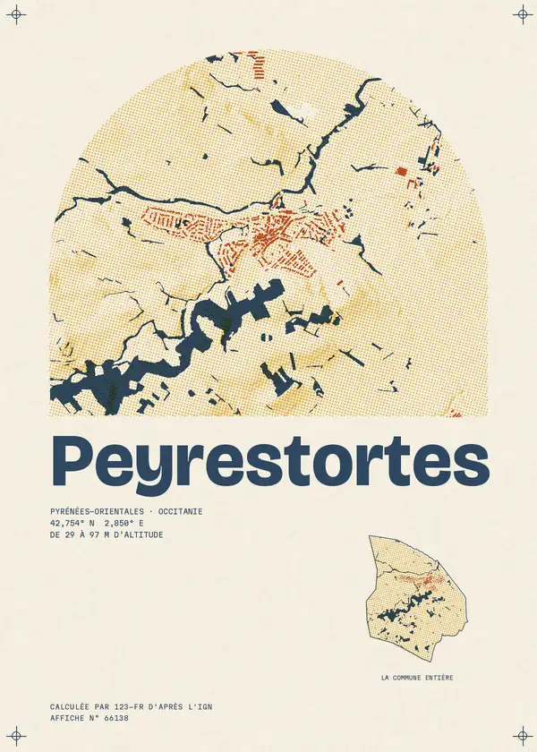 Affiche de Peyrestortes, calculée par 123-fr d'après l'IGN