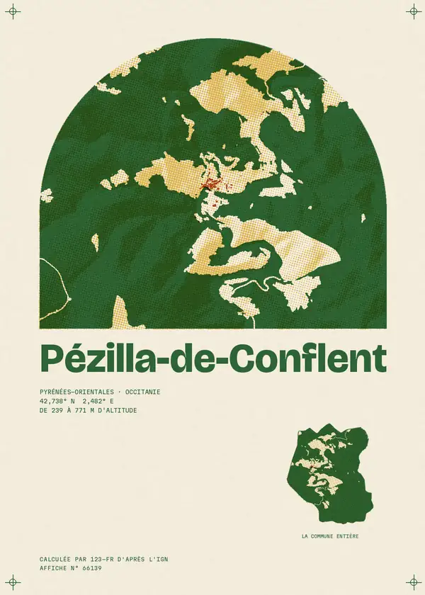 Affiche de Pézilla-de-Conflent, calculée par 123-fr d'après l'IGN