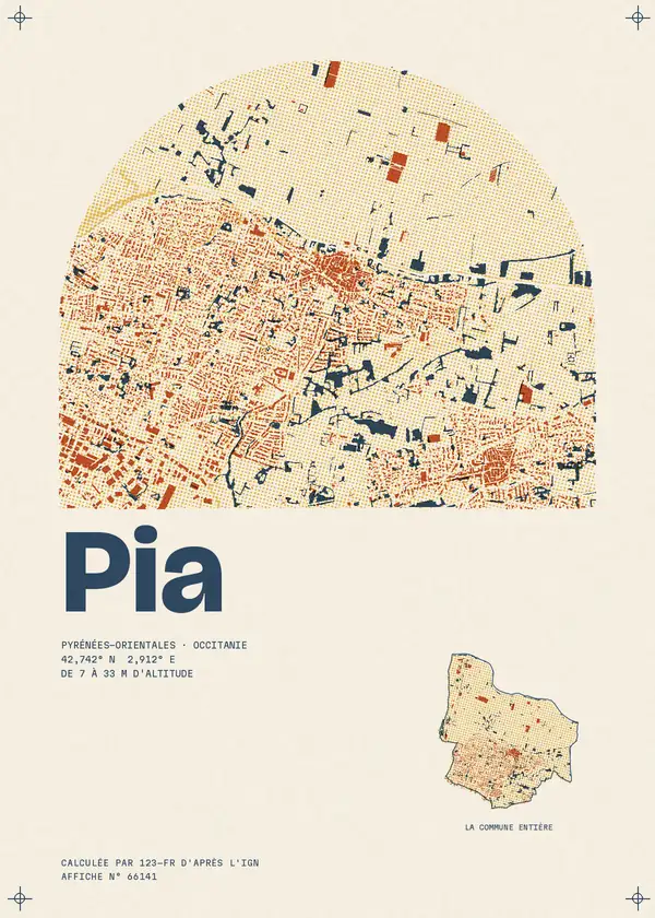 Affiche de Pia, calculée par 123-fr d'après l'IGN