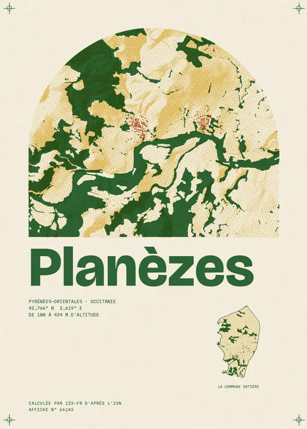 Affiche de Planèzes, calculée par 123-fr d'après l'IGN