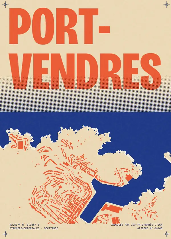 Affiche de Port-Vendres, calculée par 123-fr d'après l'IGN