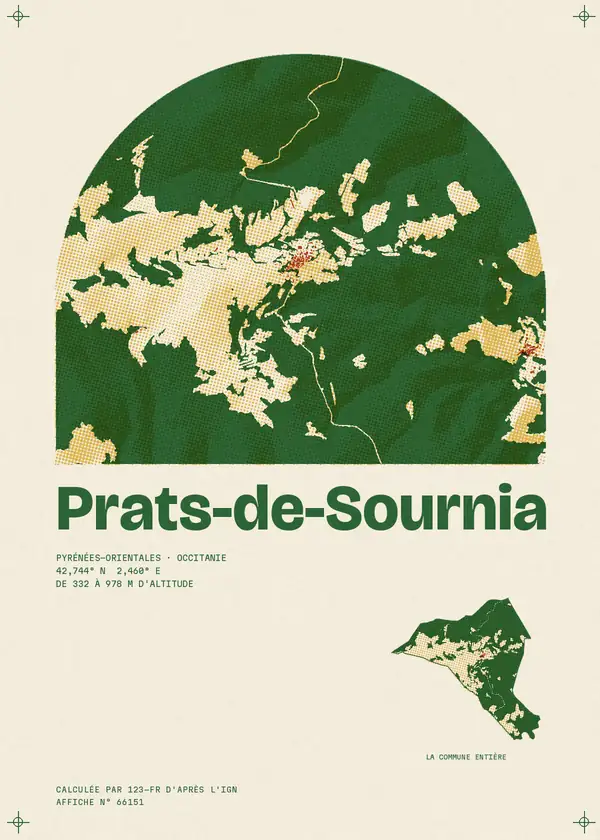 Affiche de Prats-de-Sournia, calculée par 123-fr d'après l'IGN