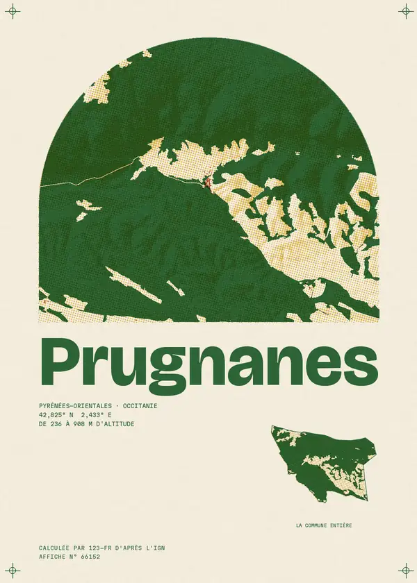 Affiche de Prugnanes, calculée par 123-fr d'après l'IGN
