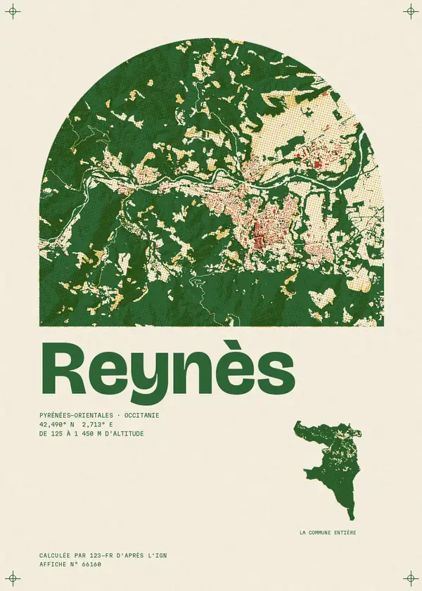 Affiche de Reynès, calculée par 123-fr d'après l'IGN