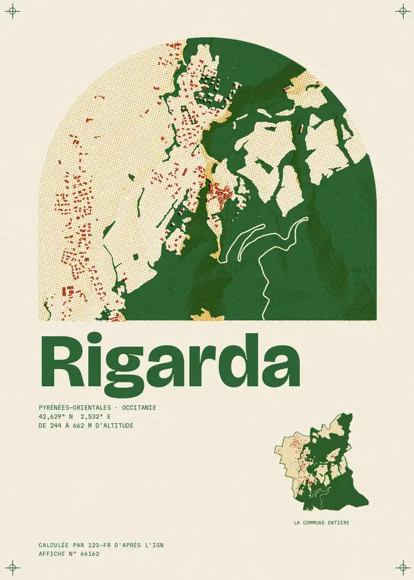 Affiche de Rigarda, calculée par 123-fr d'après l'IGN