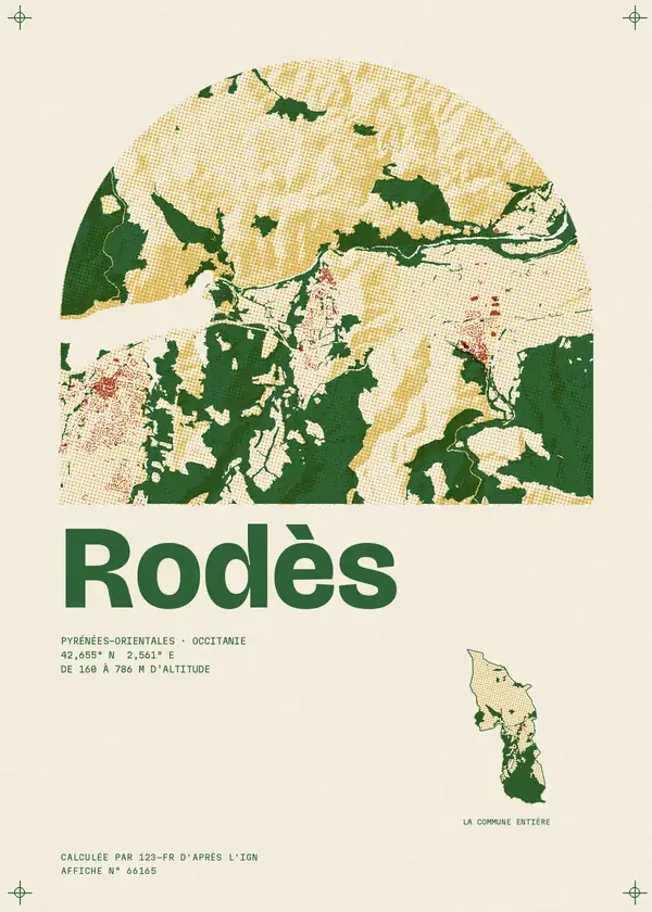 Affiche de Rodès, calculée par 123-fr d'après l'IGN