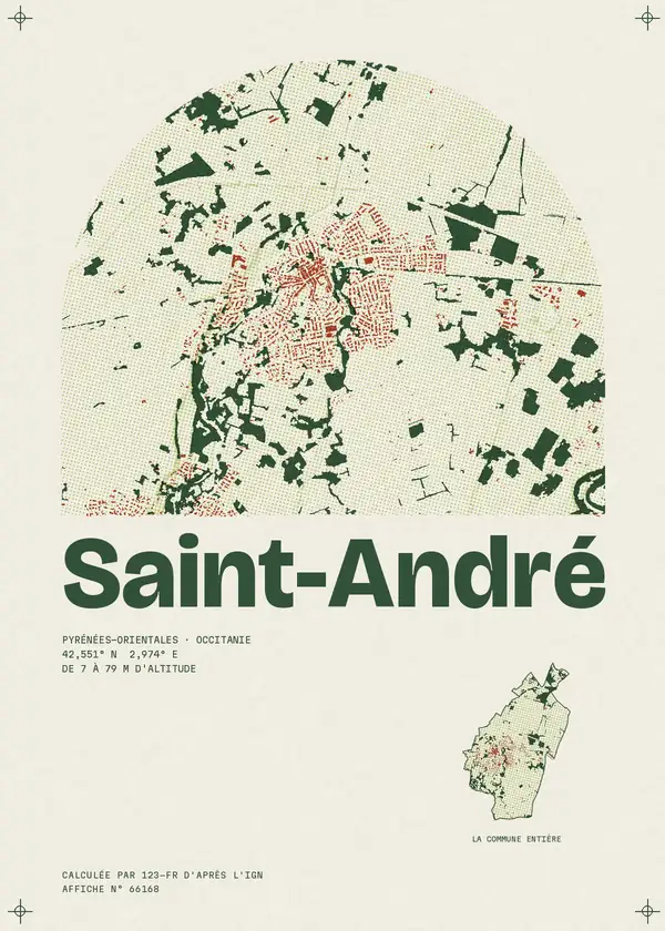 Affiche de Saint-André, calculée par 123-fr d'après l'IGN