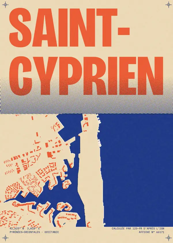 Affiche de Saint-Cyprien, calculée par 123-fr d'après l'IGN