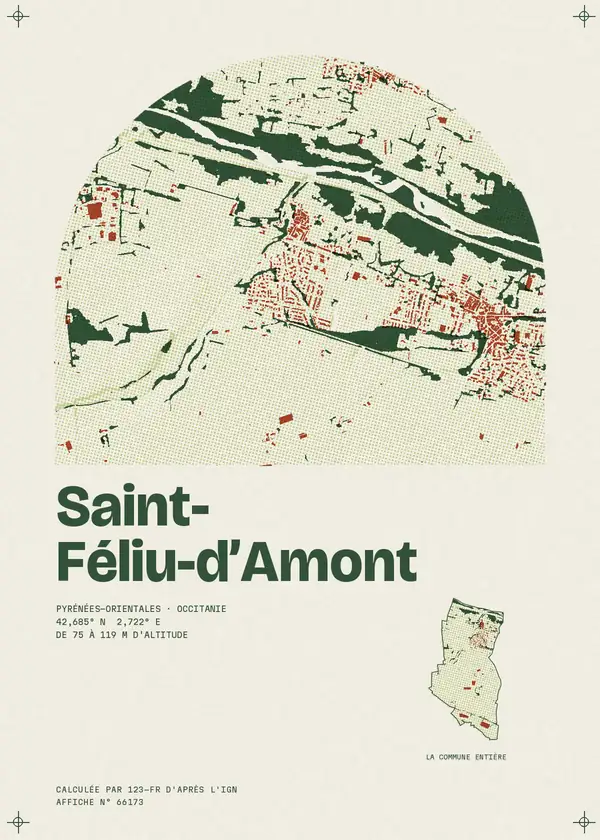 Affiche de Saint-Féliu-d'Amont, calculée par 123-fr d'après l'IGN