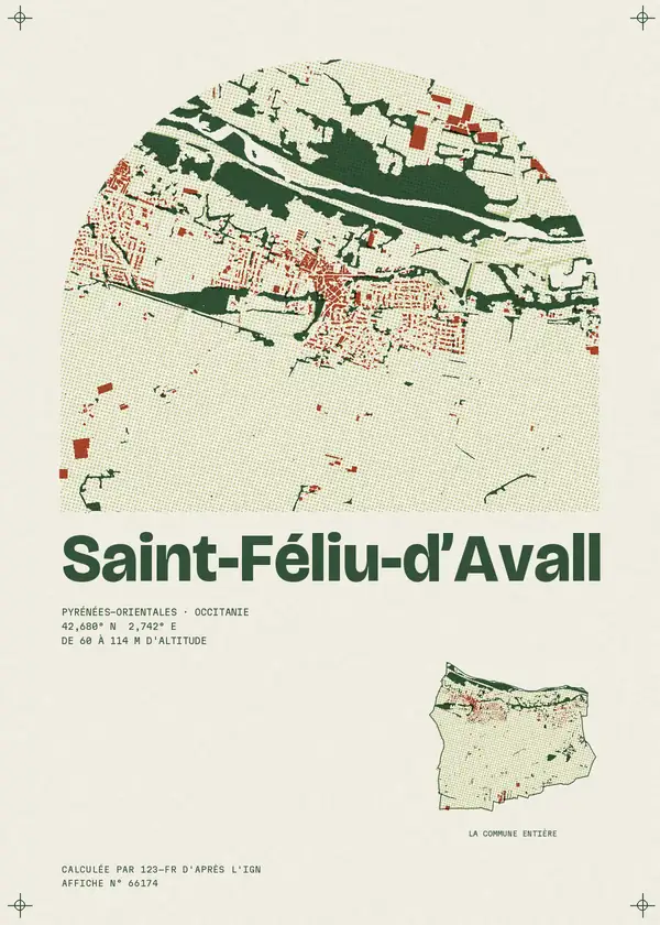 Affiche de Saint-Féliu-d'Avall, calculée par 123-fr d'après l'IGN