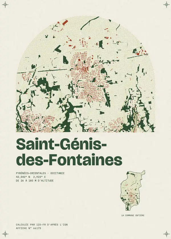 Affiche de Saint-Génis-des-Fontaines, calculée par 123-fr d'après l'IGN