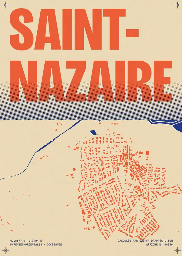Affiche de Saint-Nazaire, calculée par 123-fr d'après l'IGN