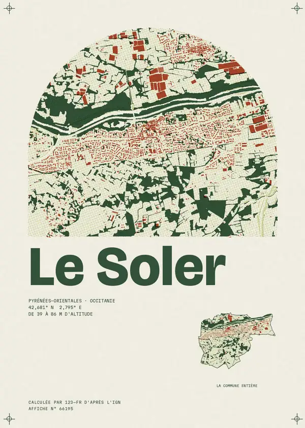 Affiche de Le Soler, calculée par 123-fr d'après l'IGN