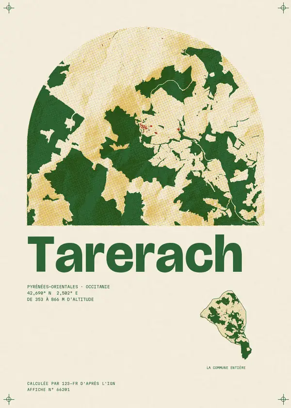 Affiche de Tarerach, calculée par 123-fr d'après l'IGN