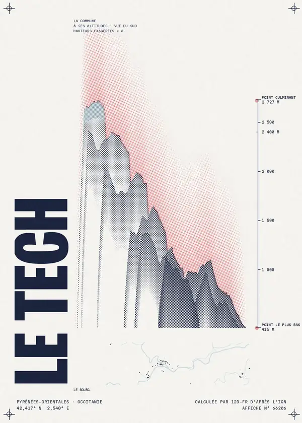Affiche de Le Tech, calculée par 123-fr d'après l'IGN